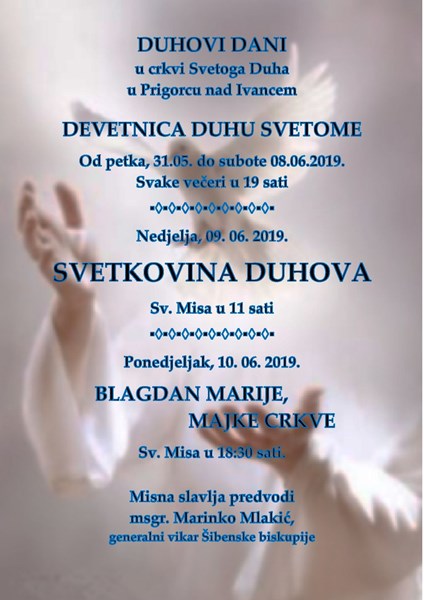 Varazdinska Biskupija Devetnica Duhu Svetome I Proslava Svetkovine Duhova I Spomendana Majke Crkve U Prigorcu