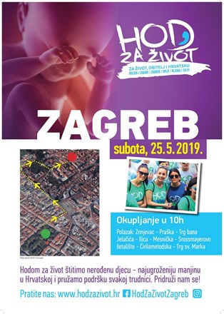 "Hod za život" 18. i 25. svibnja u pet hrvatskih gradova; biskup Mrzljak pozvao na molitvu za nerođene