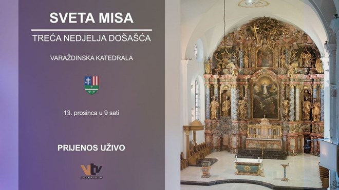 Snimka svete mise iz varaždinske katedrale na 3. nedjelju došašća