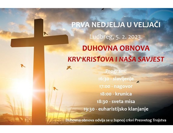 Mjesečna duhovna obnova u ludbreškom svetištu na temu: "Krv Kristova i naša savjest"