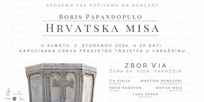 Zbor Via poziva na koncertnu izvedbu "Hrvatske mise" Borisa Papandopula