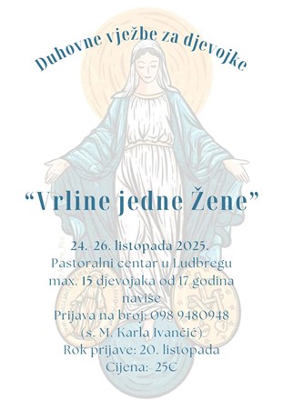 Duhovne vježbe za djevojke u Ludbregu - prijave do 20. listopada