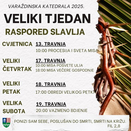 Slavlja Velikog tjedna u varaždinskoj katedrali 2025. godine
