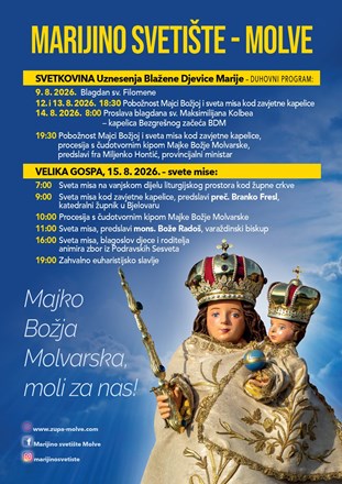 Duhovna priprava i proslava Velike Gospe u Marijinu svetištu u Molvama