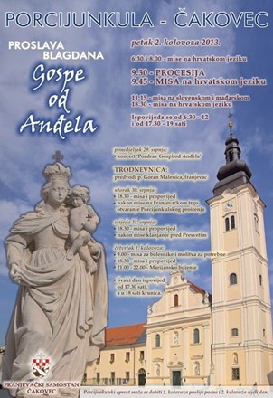 Proslava blagdana Gospe od anđela - Porcijunkule u Čakovcu 
