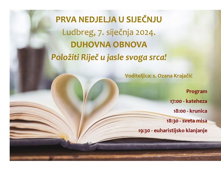 Varaždinska Biskupija - Duhovna obnova prve nedjelje u mjesecu u Ludbregu