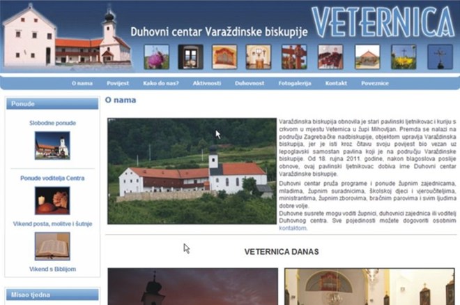 Nova web stranica Duhovnog centra Varaždinske biskupije na Veternici